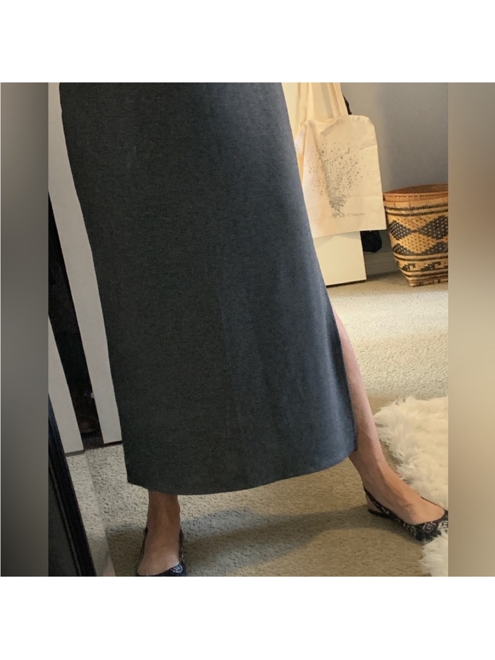OAK + FORT Charcoal Midi/ Maxi Skirt